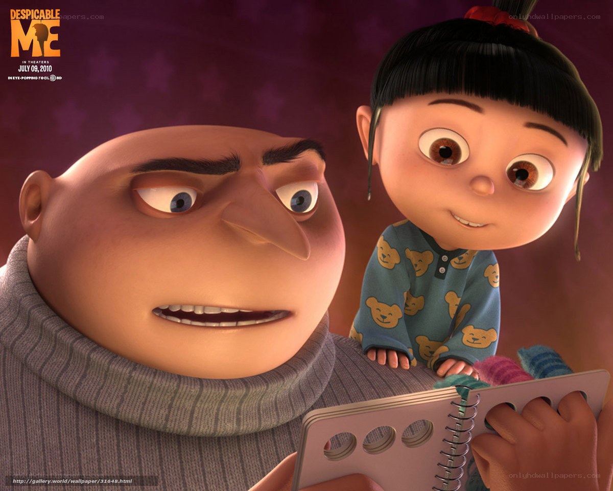 Gru and Agnes reading together