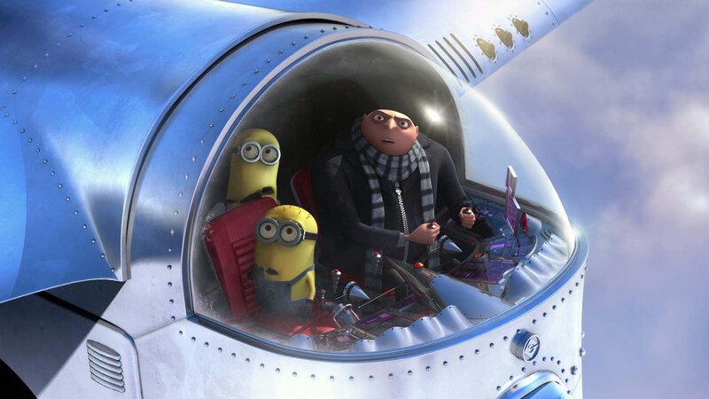 Gru and Minions in Cockpit — Blue