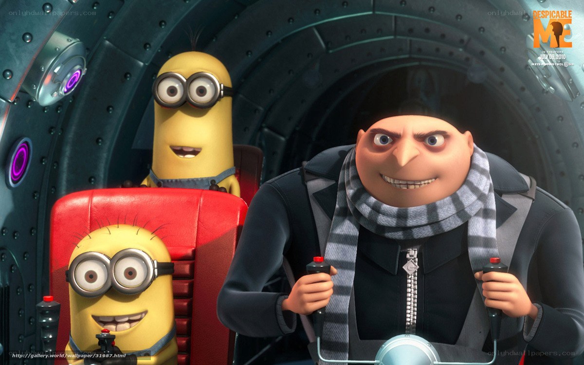 Gru and Minions in cockpit