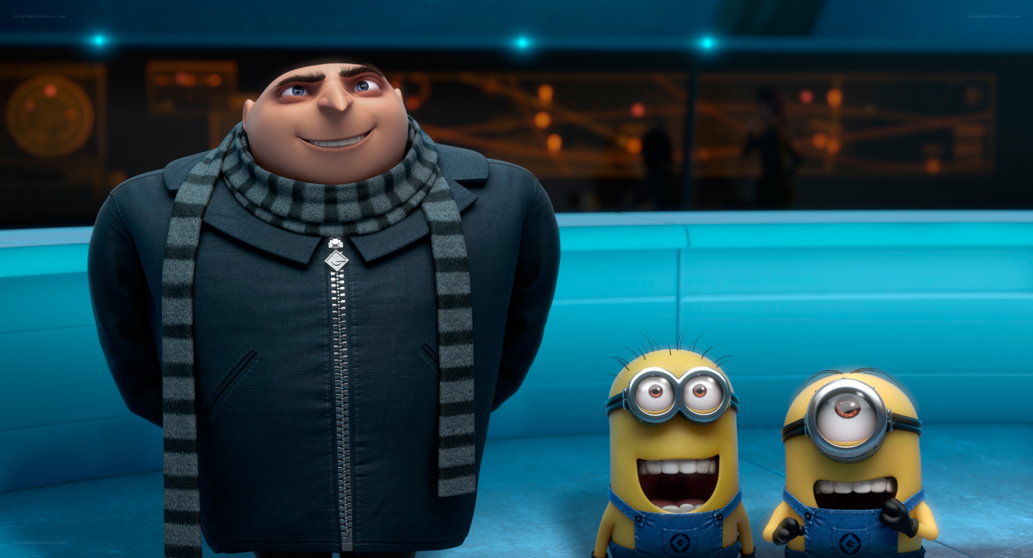 Gru and minions in lab