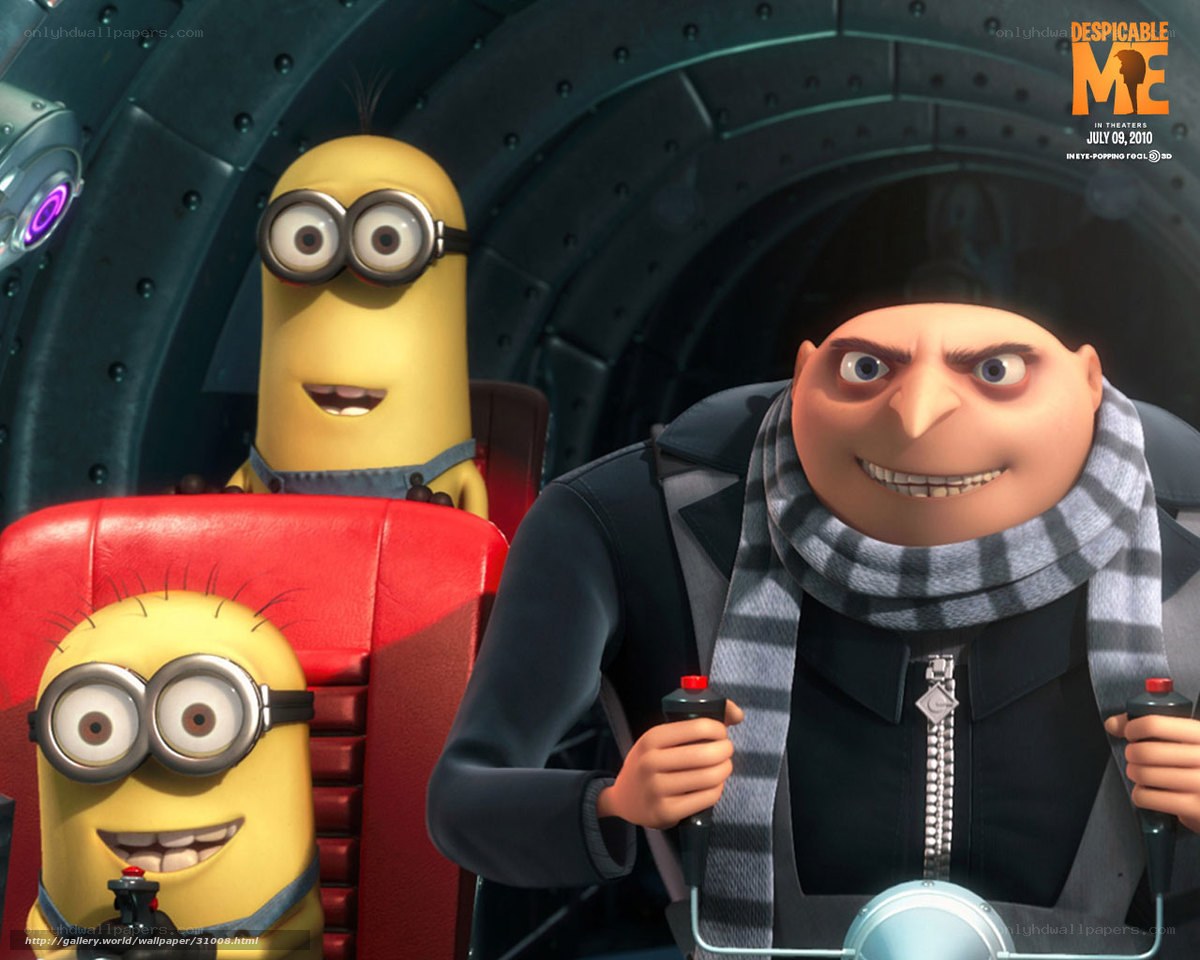 Gru and Minions in vehicle