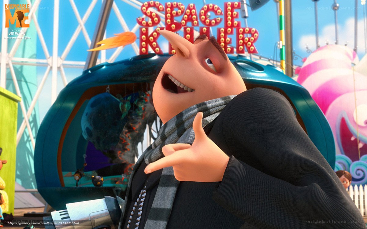 Gru at a theme park
