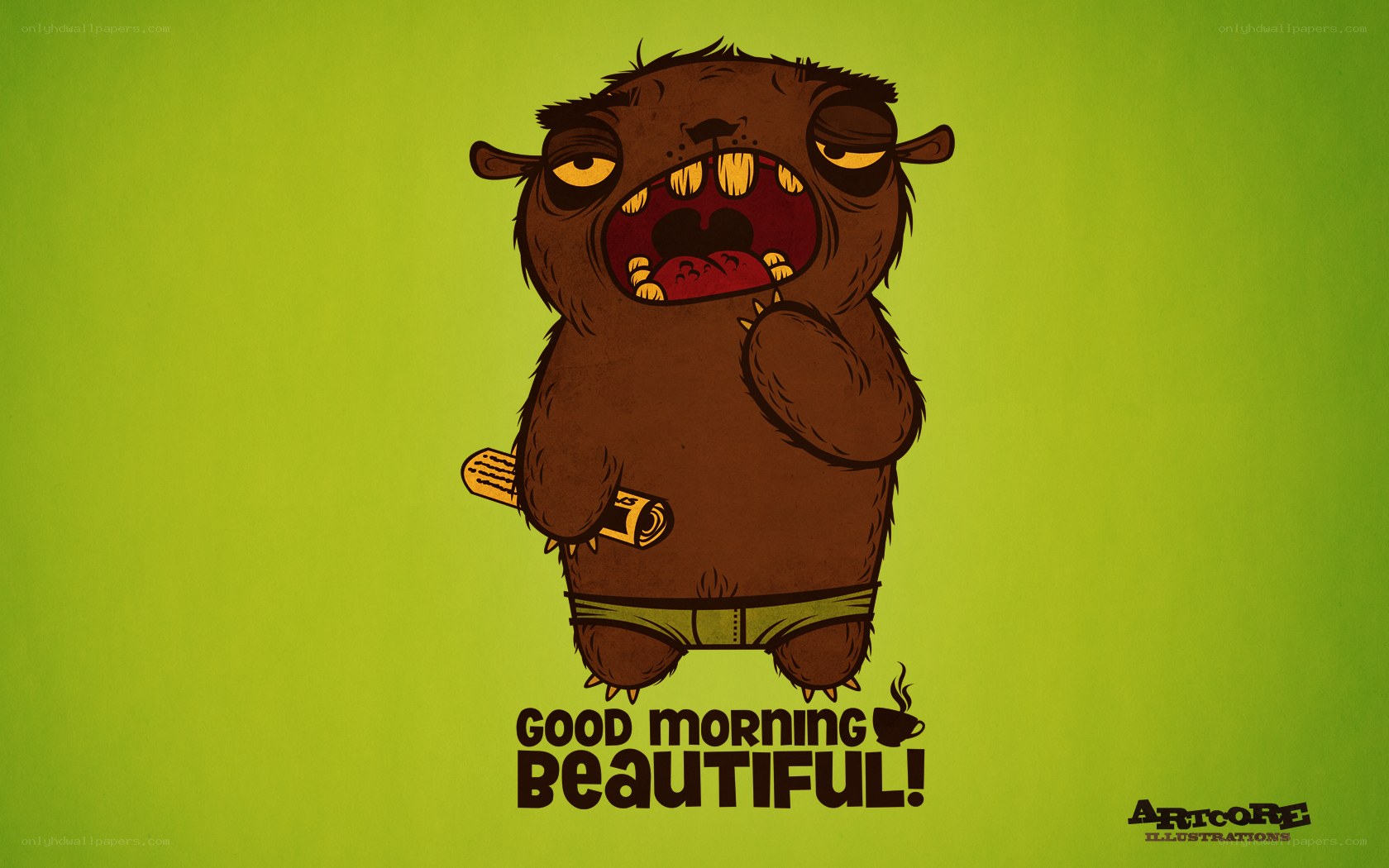 grumpy bear morning greeting