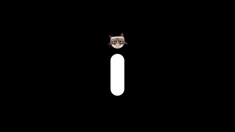 Grumpy Cat on black background
