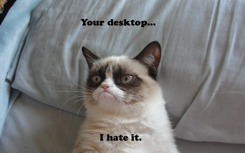 Grumpy Cat on Pillow — White
