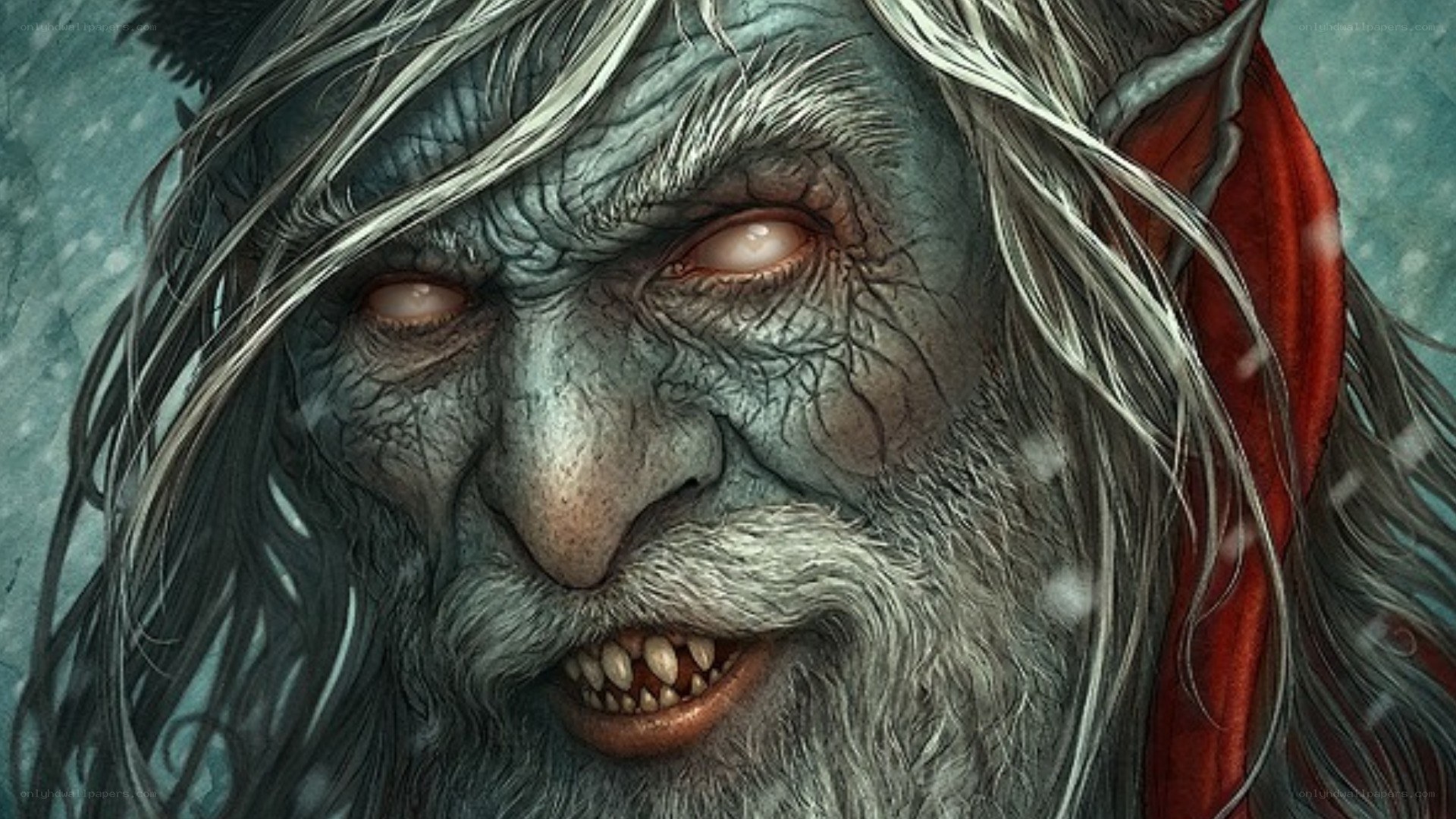 grumpy old troll in snow