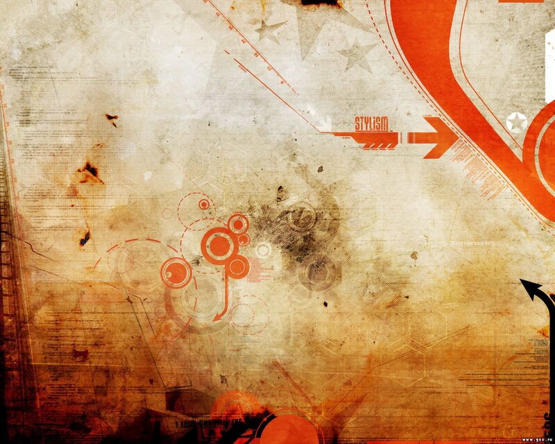 grunge abstract design with orange accents
