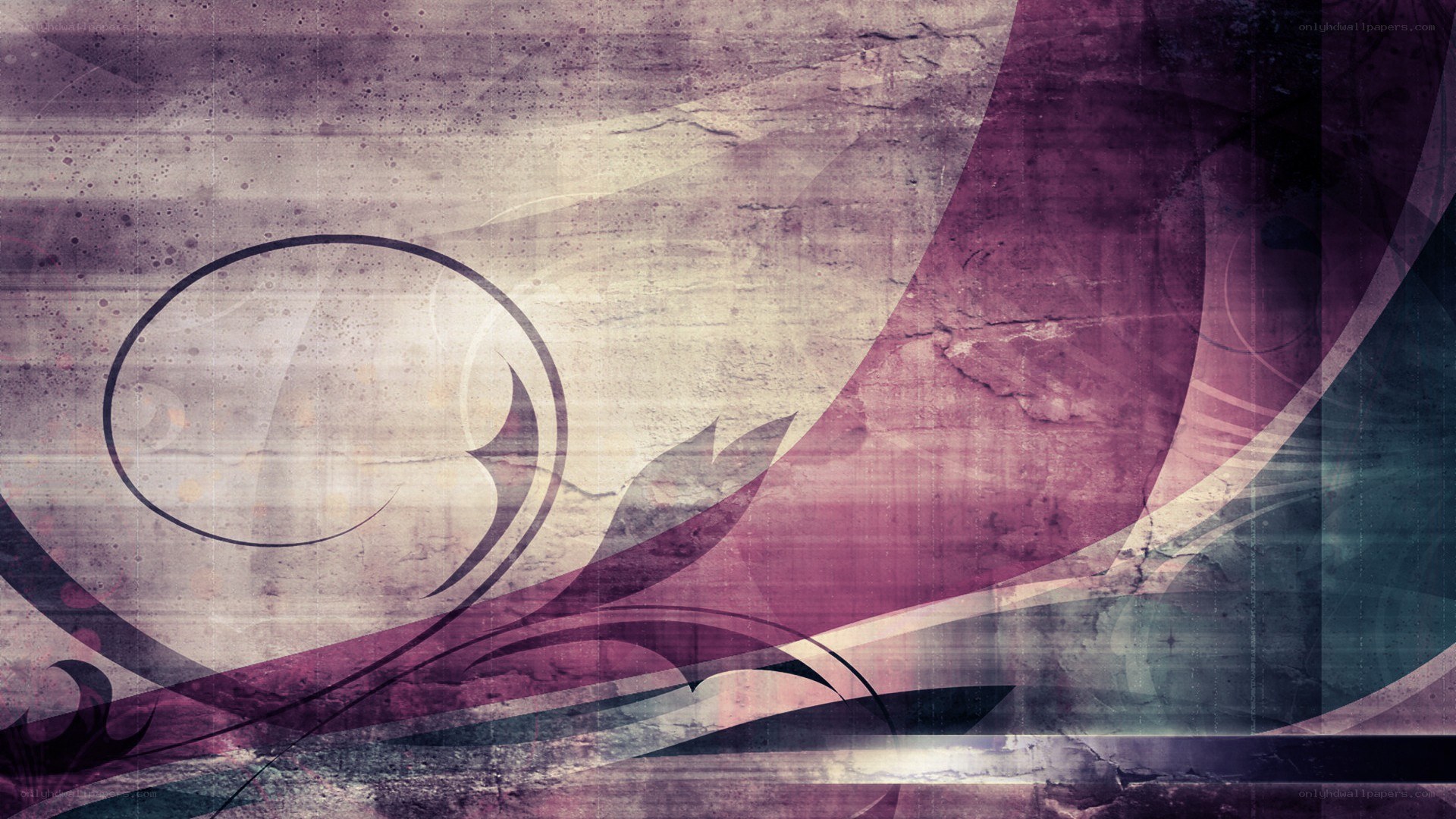 grunge abstract floral design
