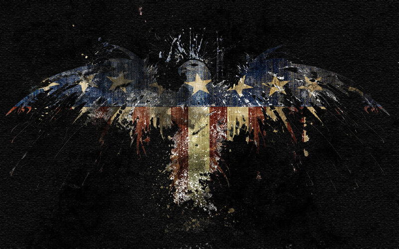 grunge american flag eagle