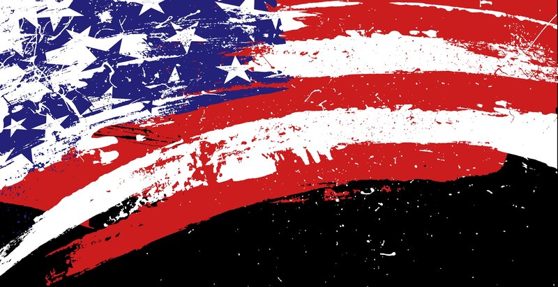 Grunge American Flag — Red