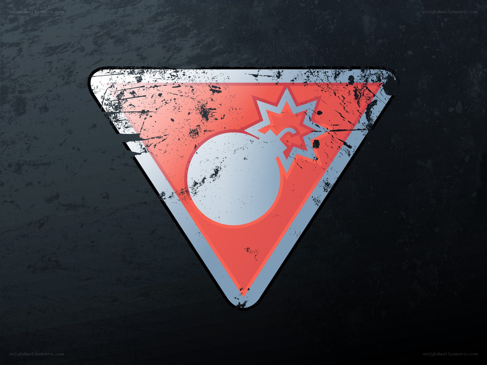 grunge bomb warning sign