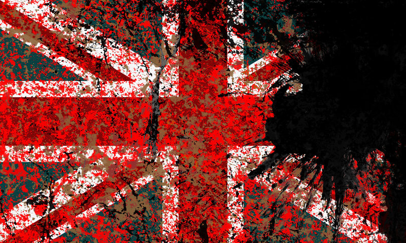 grunge british flag design