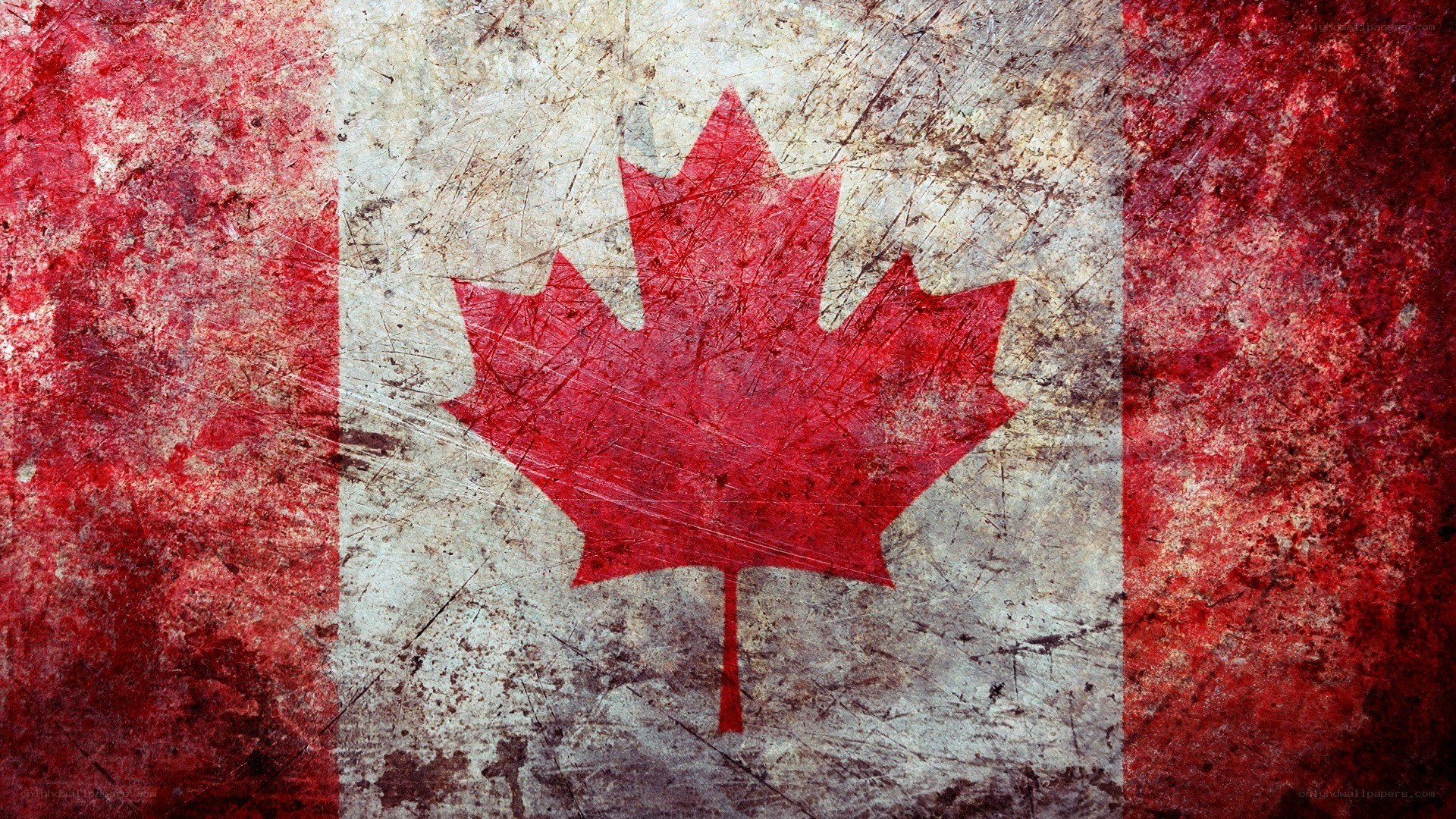 grunge canadian flag