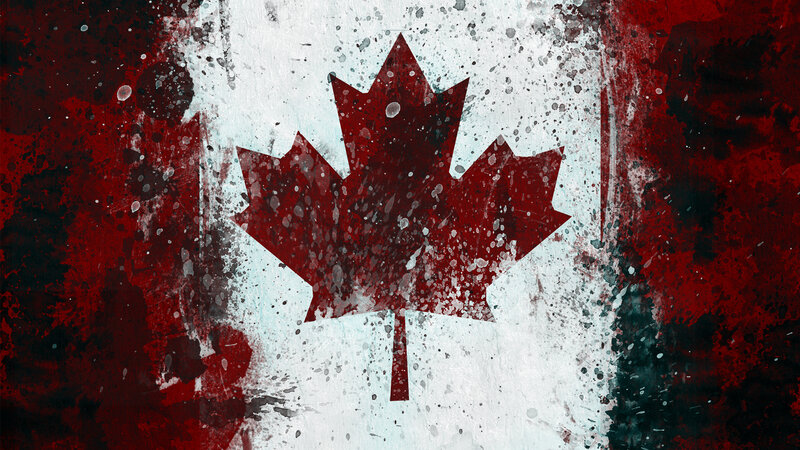 grunge canadian flag art