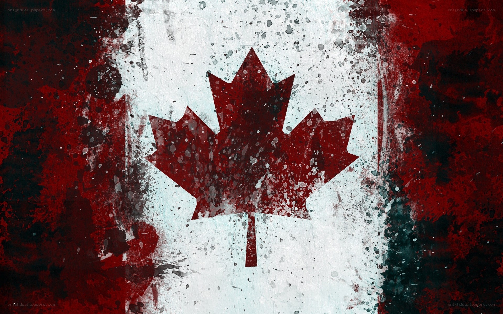 grunge canadian flag art
