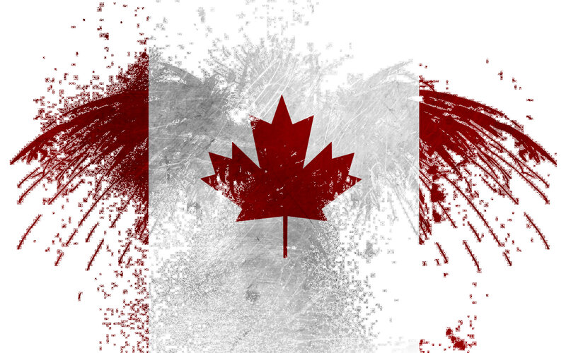 grunge canadian flag design