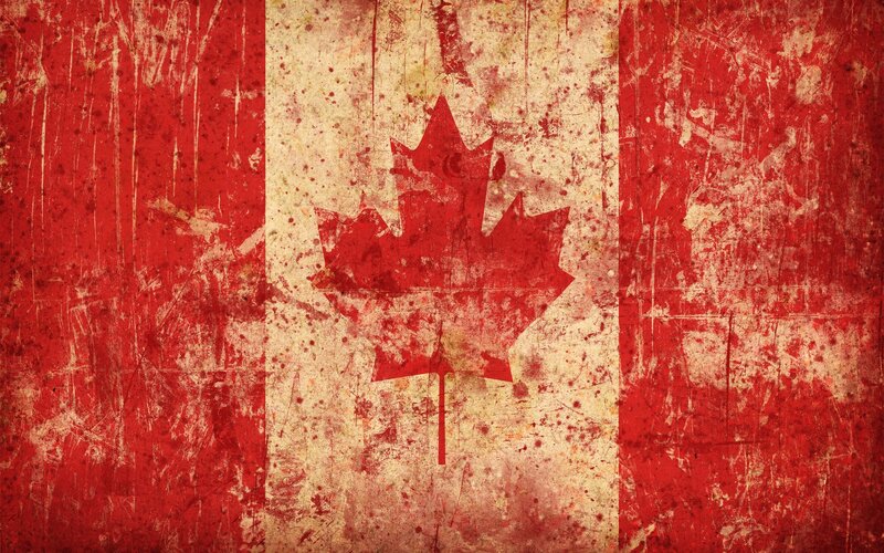 Grunge Canadian Flag — Red