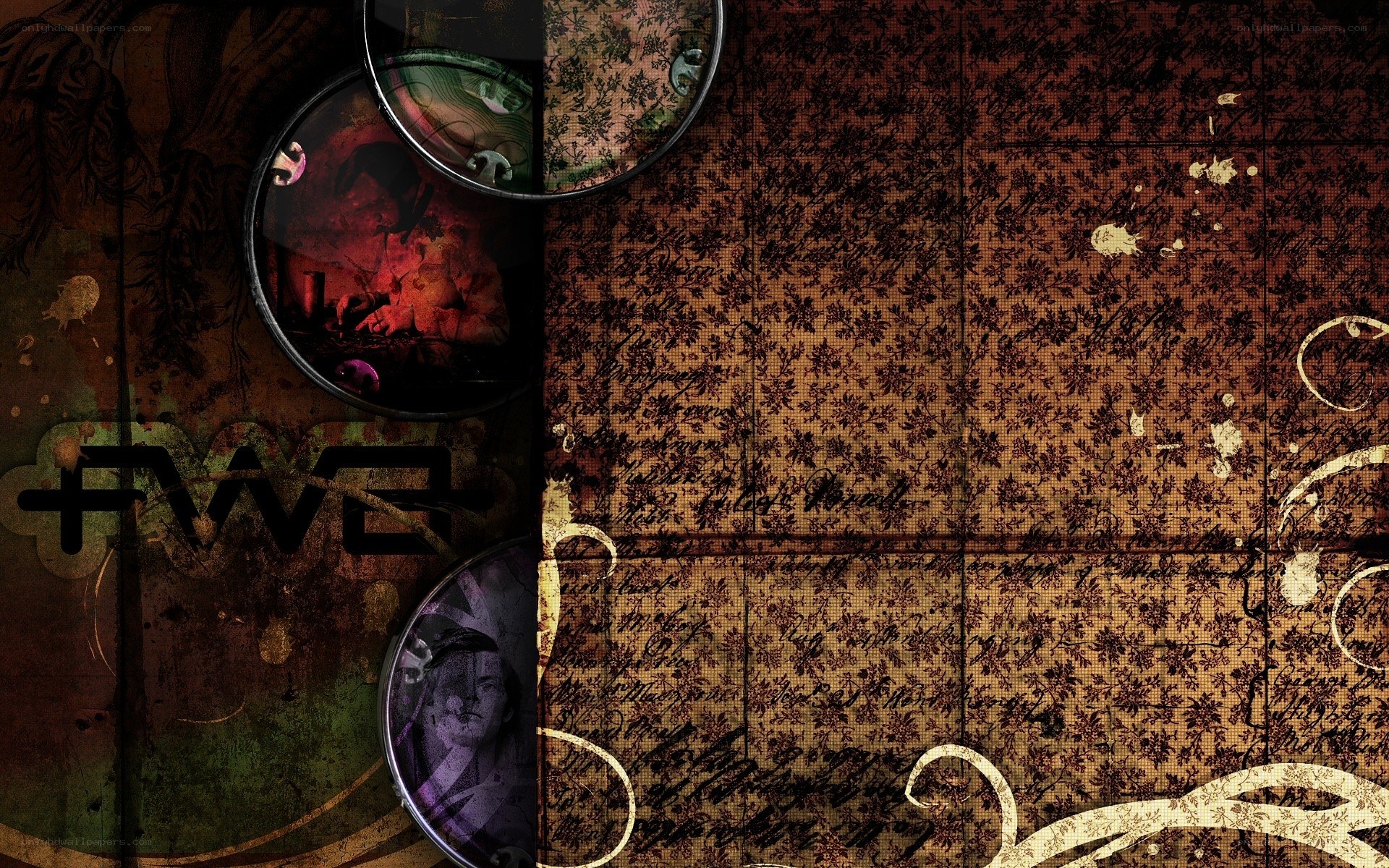grunge collage with magnifying glasses