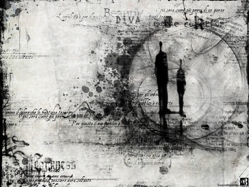 grunge collage with text and silhouettes