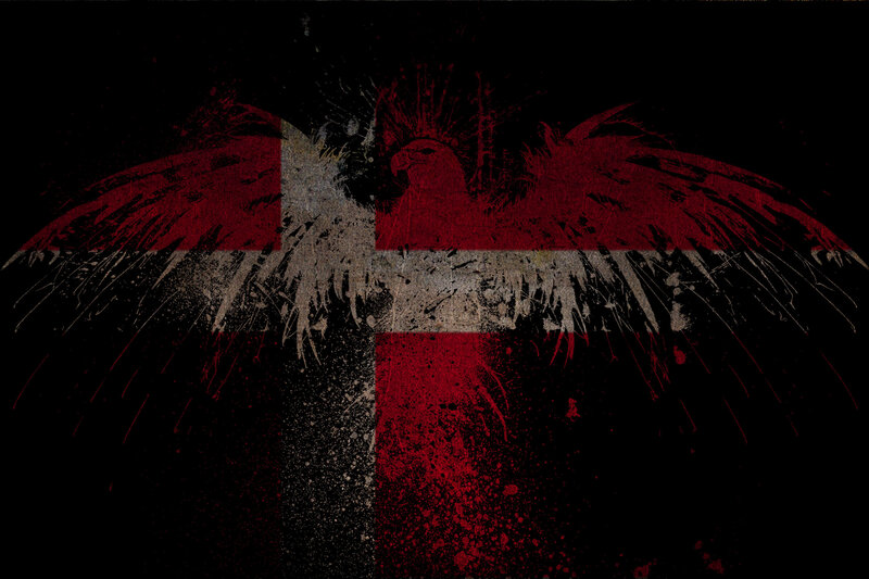 grunge eagle with flag design