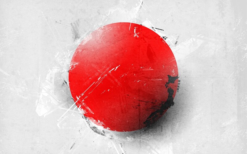 grunge flag of Japan