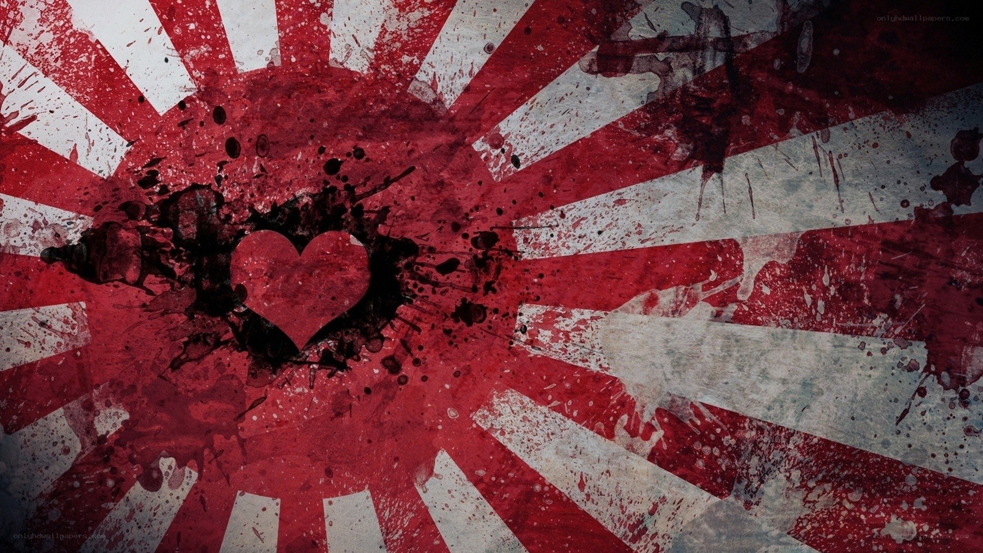 grunge flag with heart