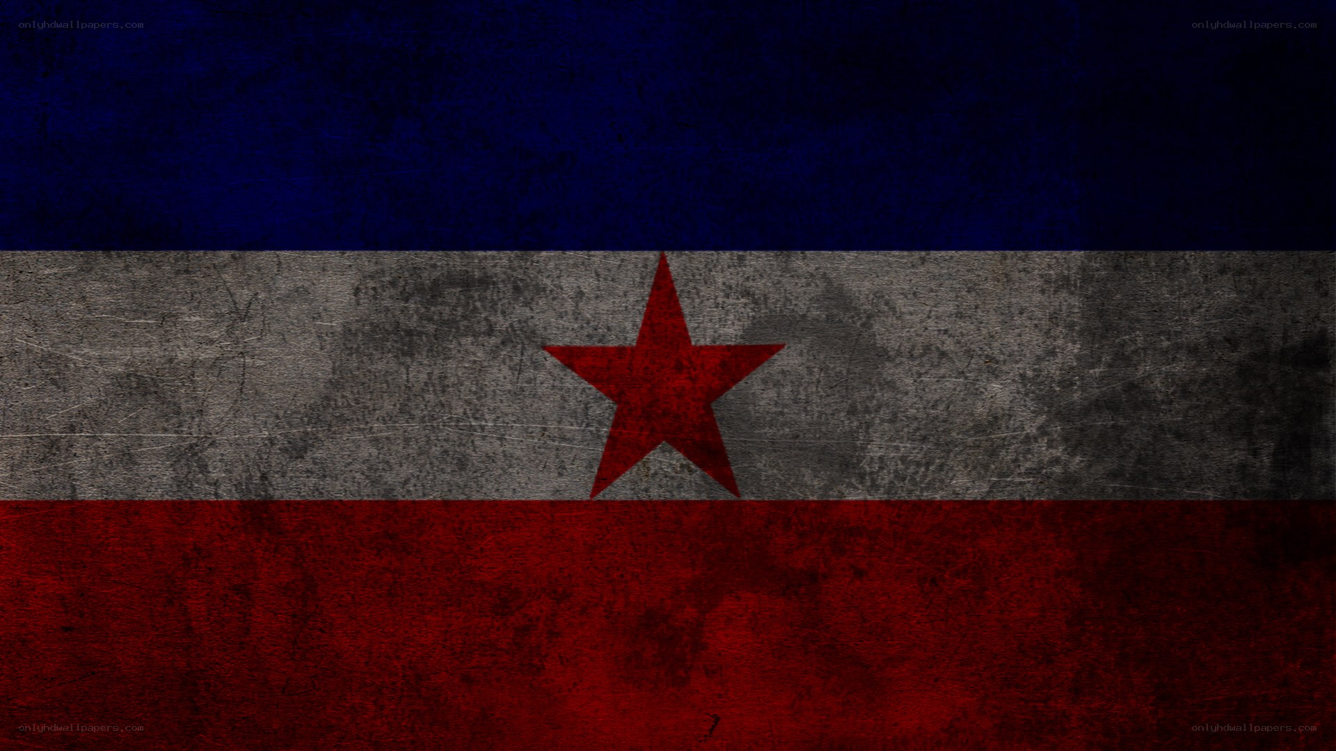 grunge flag with red star