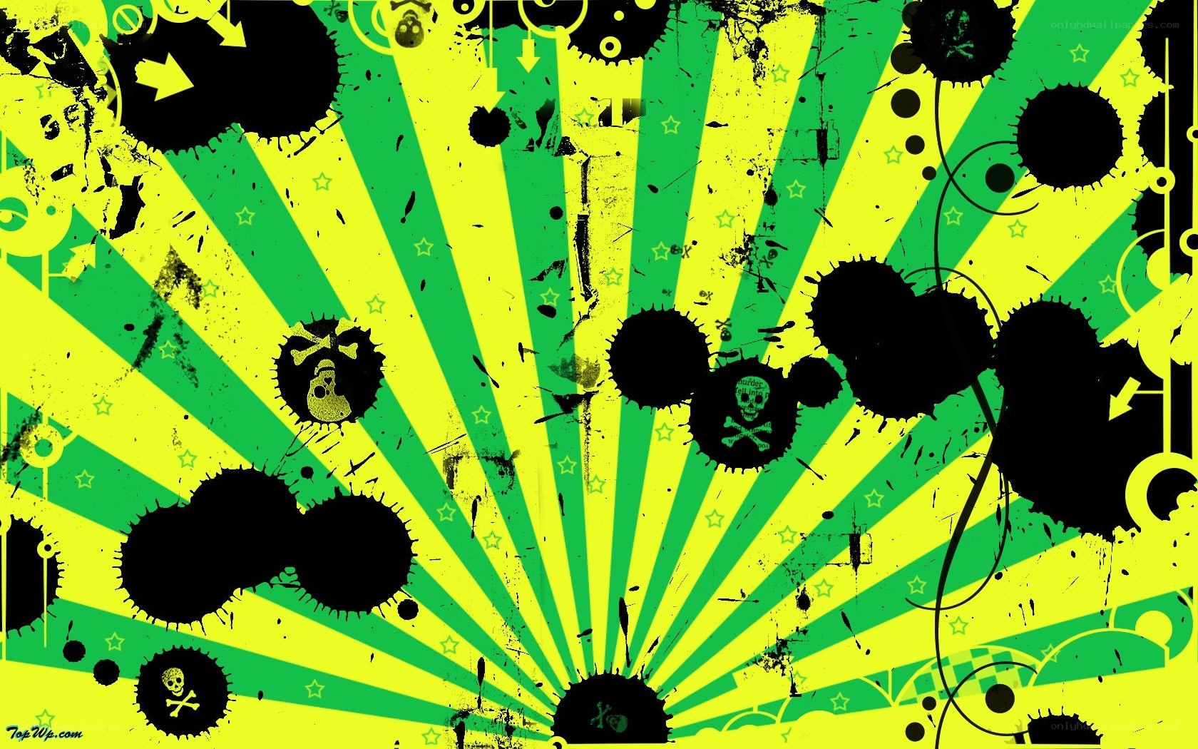 grunge green and yellow background