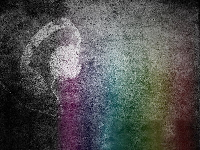 grunge headphones silhouette