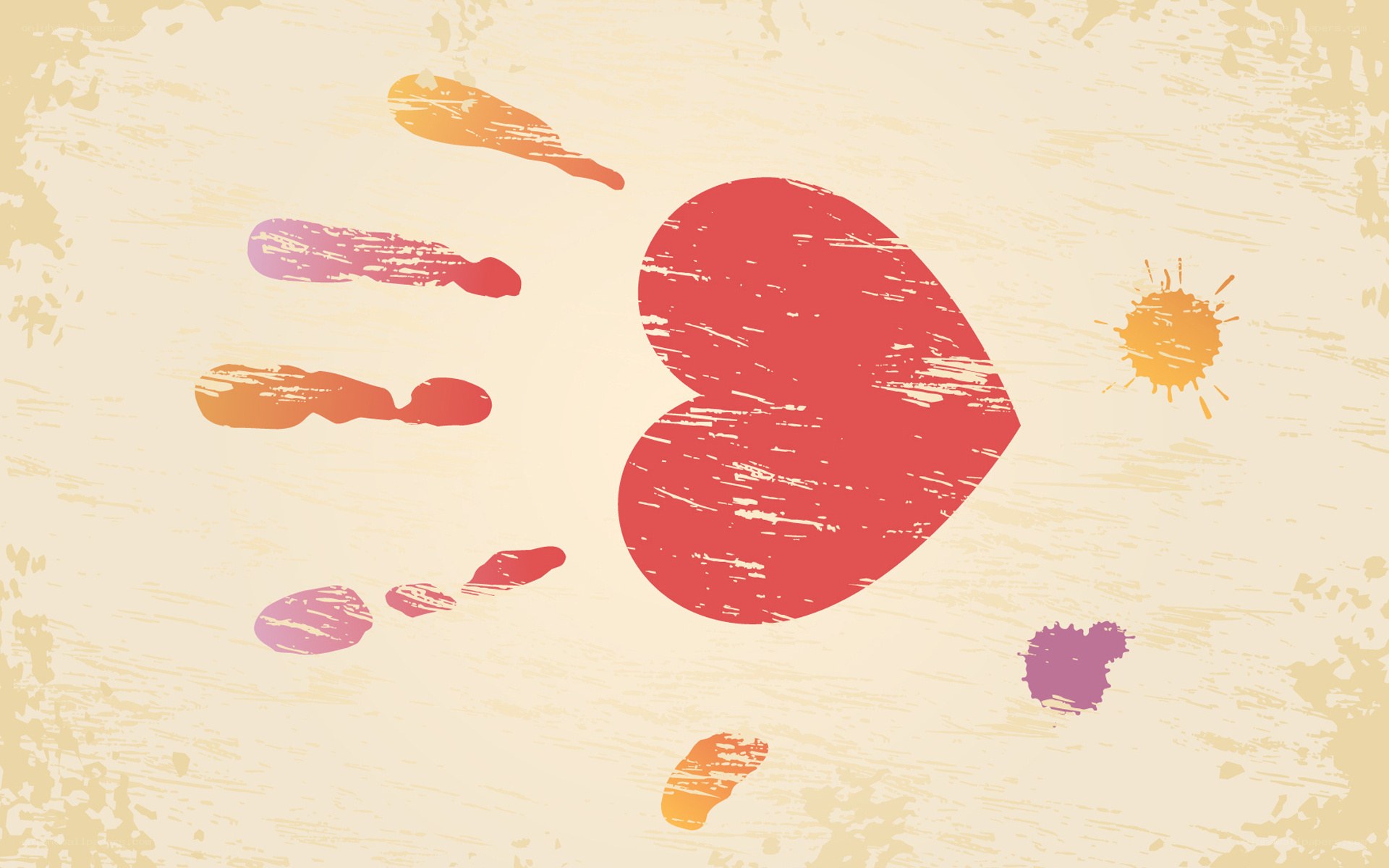 grunge heart and paint splatters