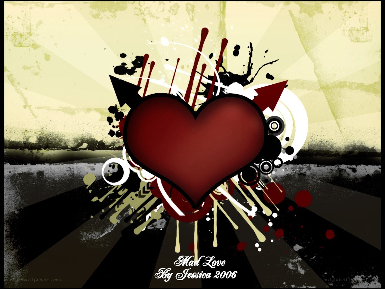grunge heart art design