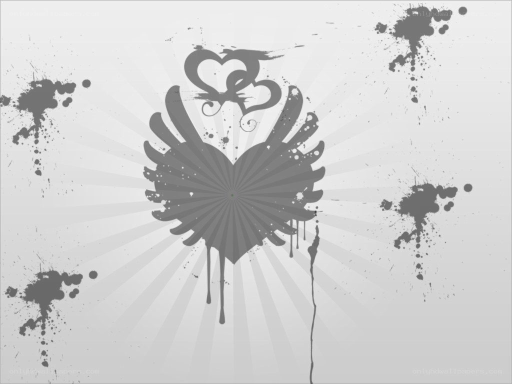 grunge heart design with splatters