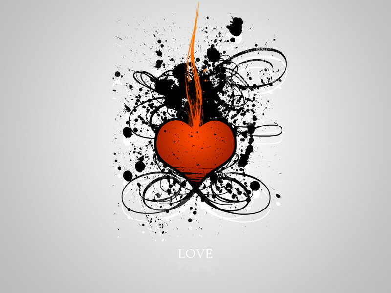 grunge heart with splatter art