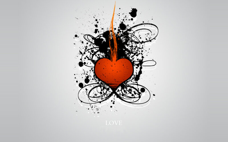 grunge heart with splatter