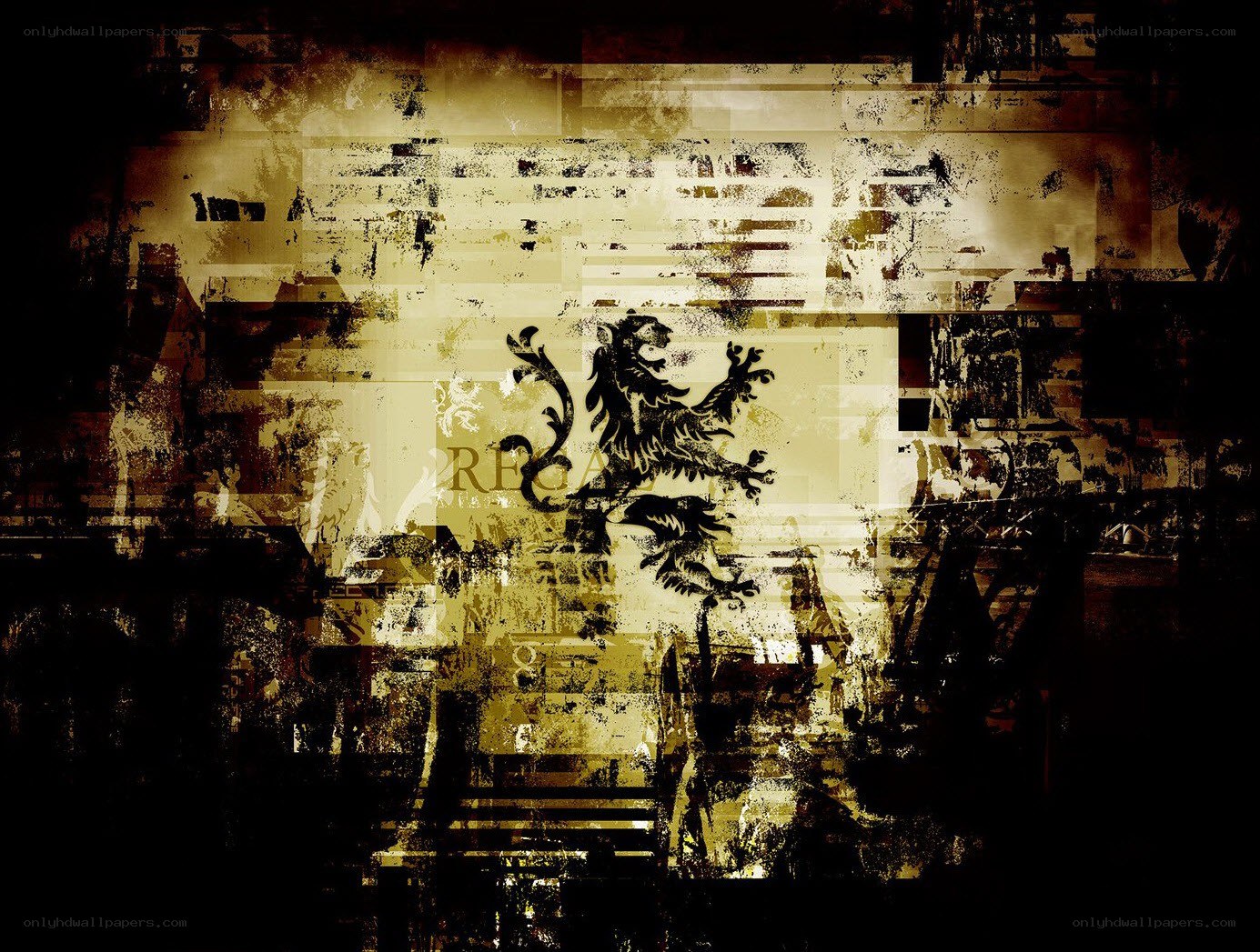 grunge lion emblem art