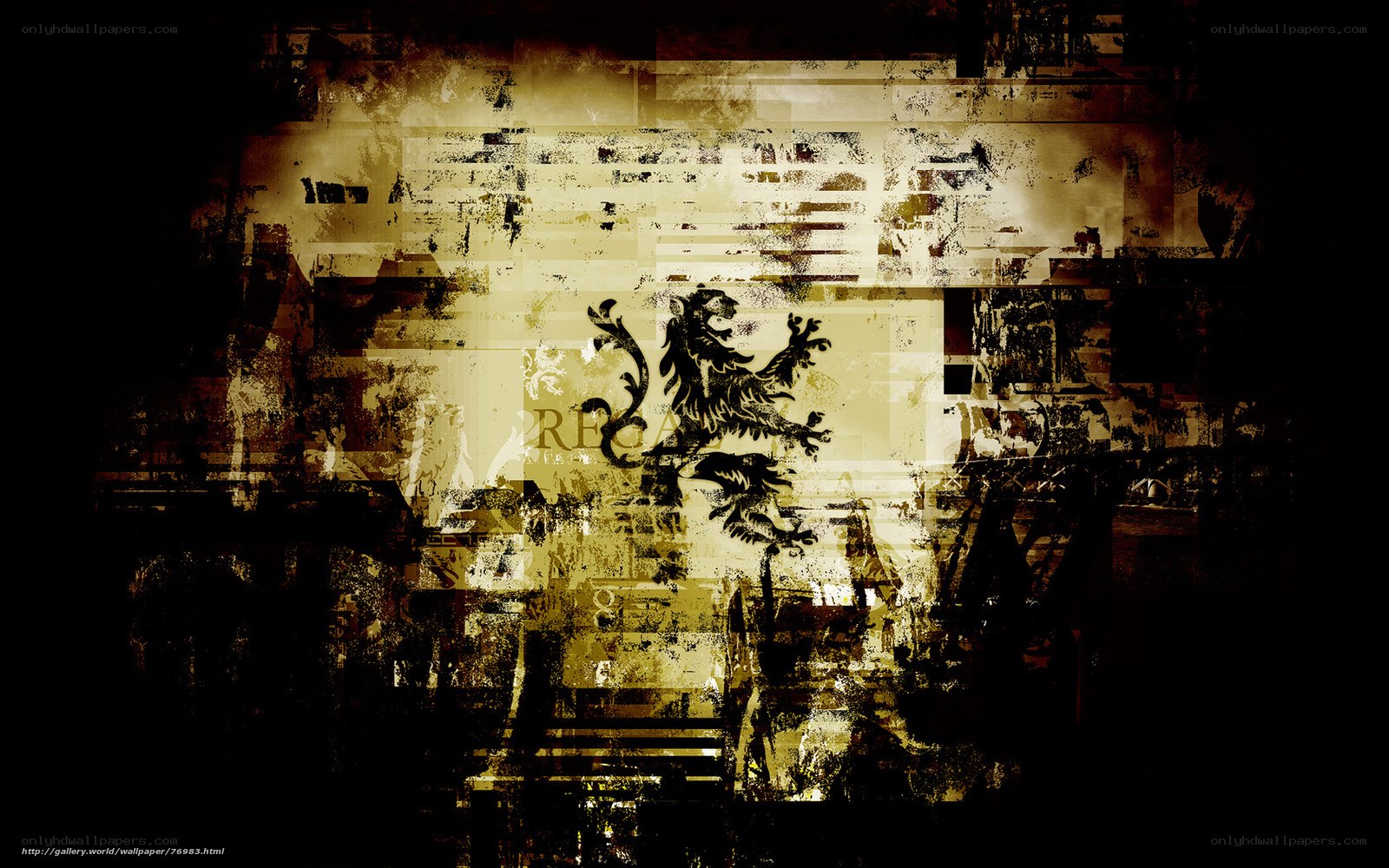 grunge lion emblem wallpaper