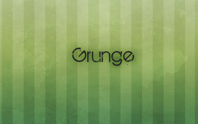 Grunge logo on green stripes