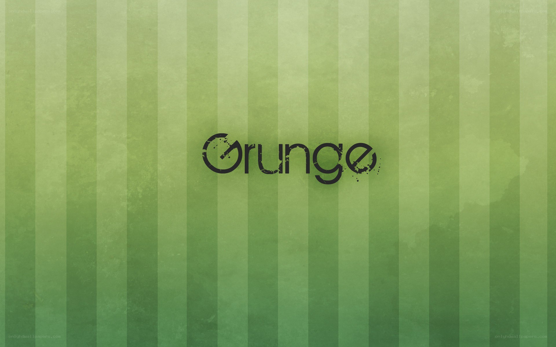 Grunge logo on green stripes