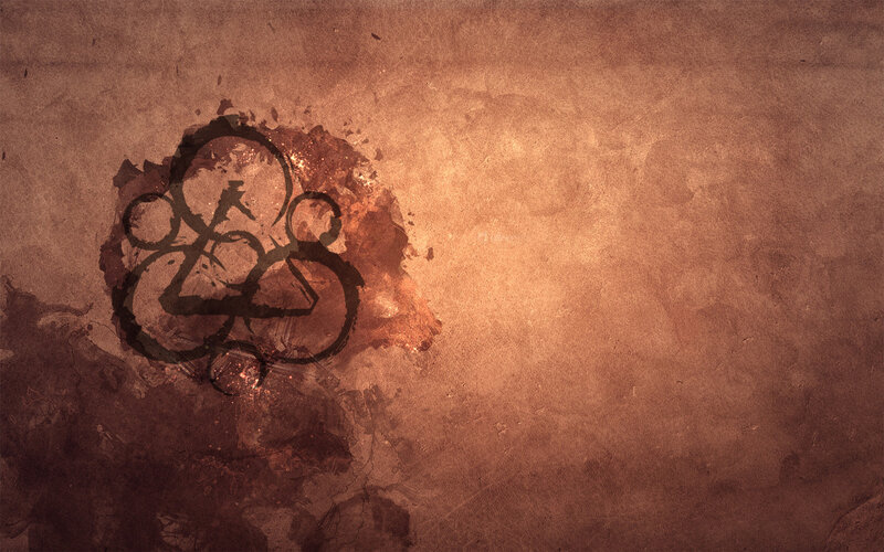 grunge logo on textured background