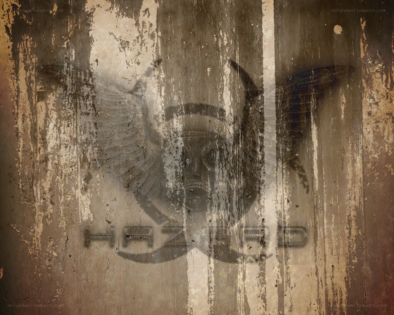 grunge logo on weathered wall