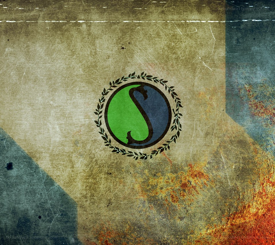 grunge logo with laurel wreath
