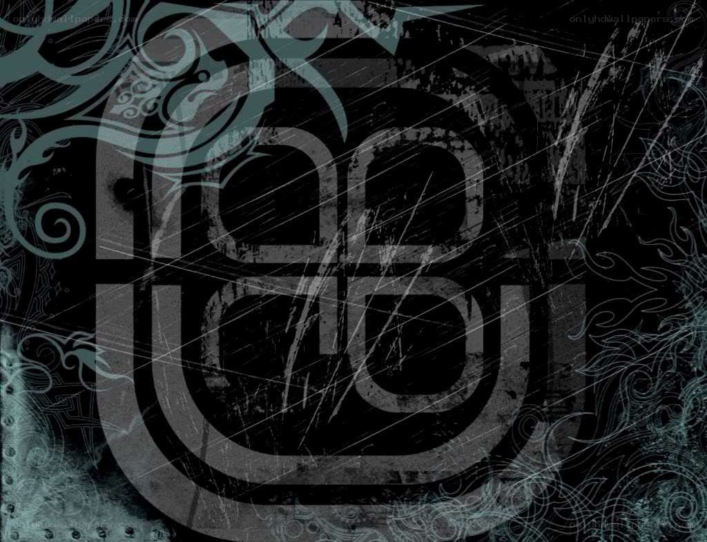 grunge logo with ornate patterns