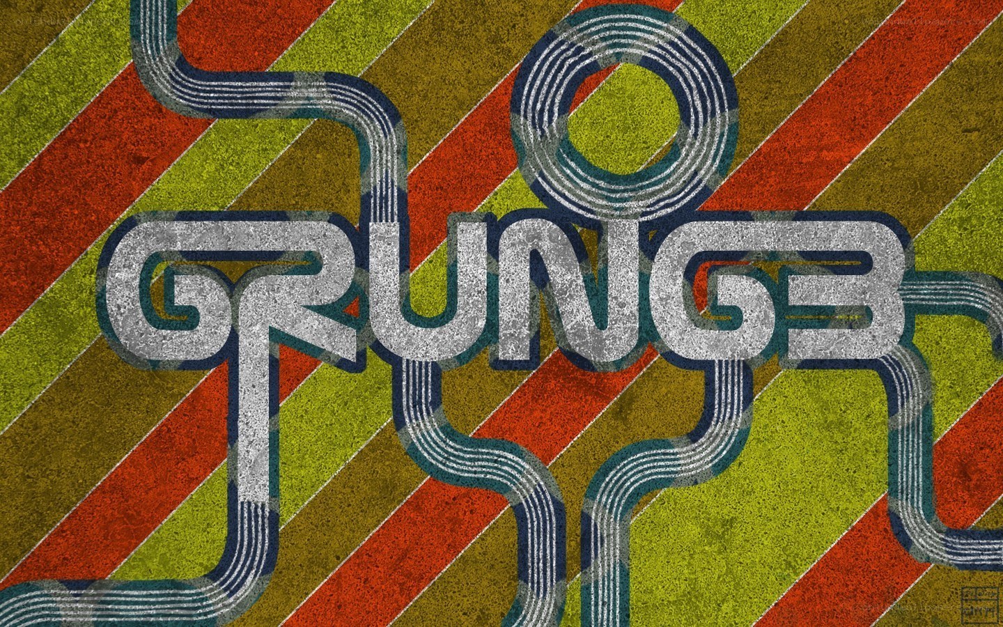 grunge logo with retro design