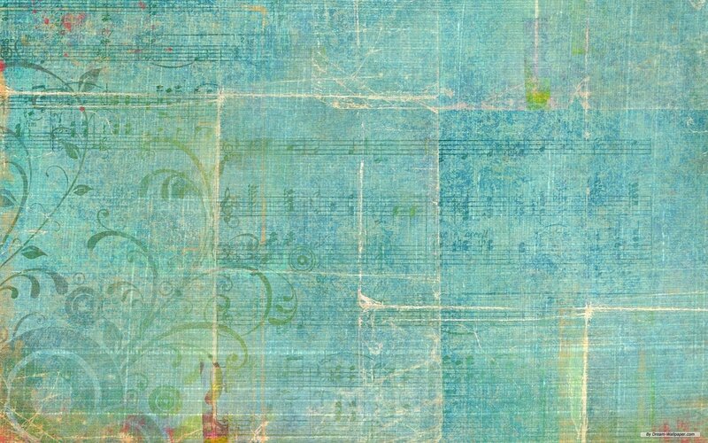 Grunge Music Sheet Background — Blue