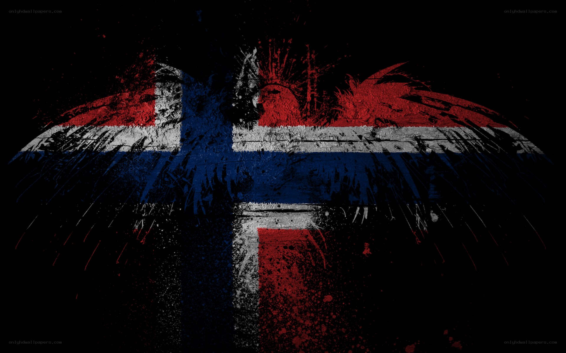 grunge norwegian flag