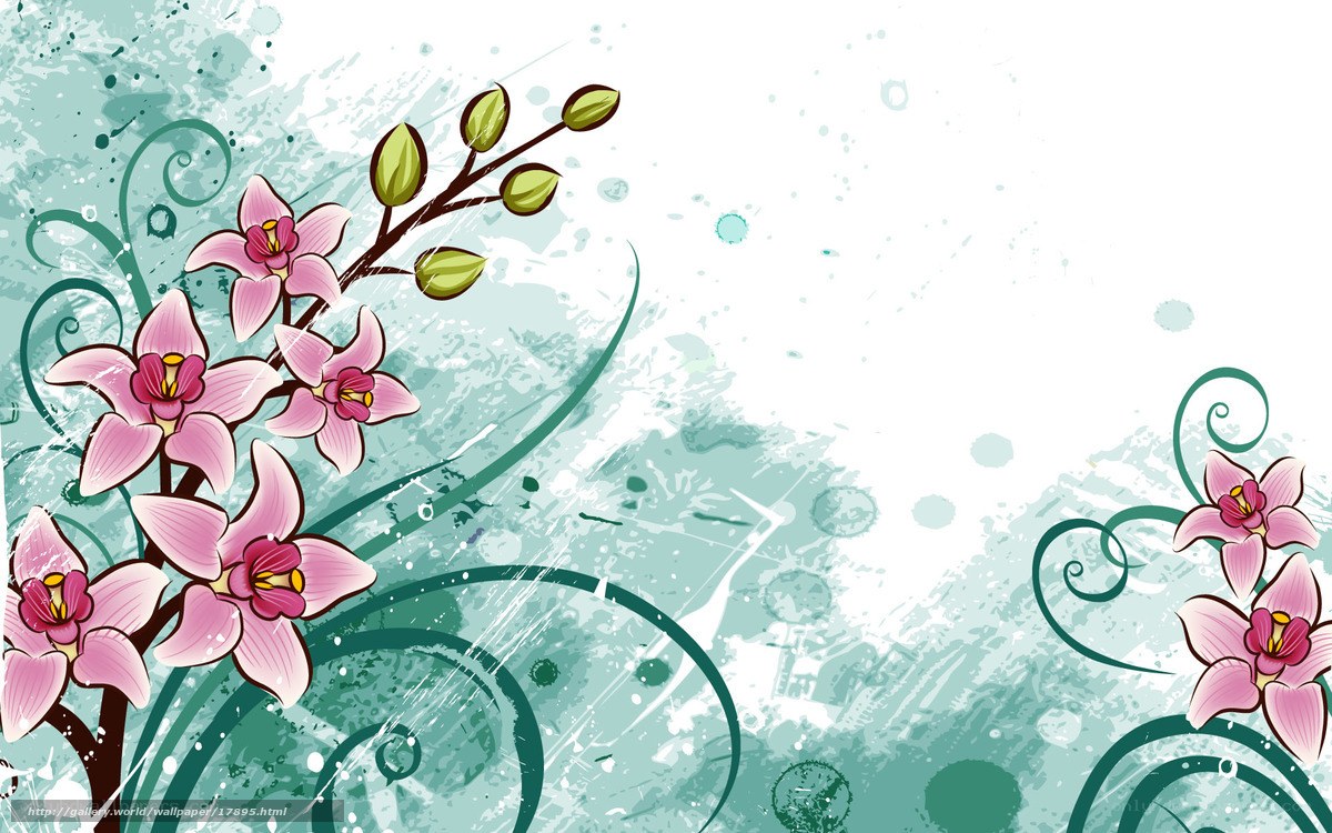 grunge orchid floral design