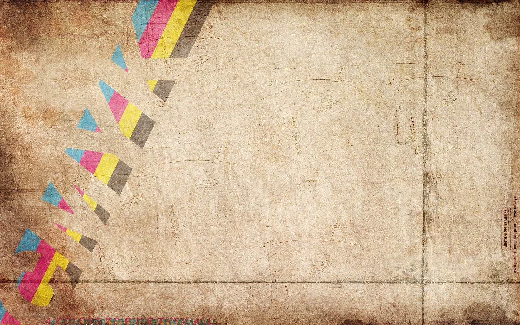 grunge paper with CMYK design