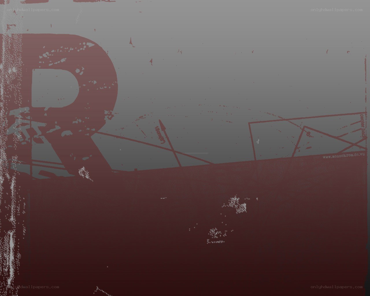 grunge red design with letter R