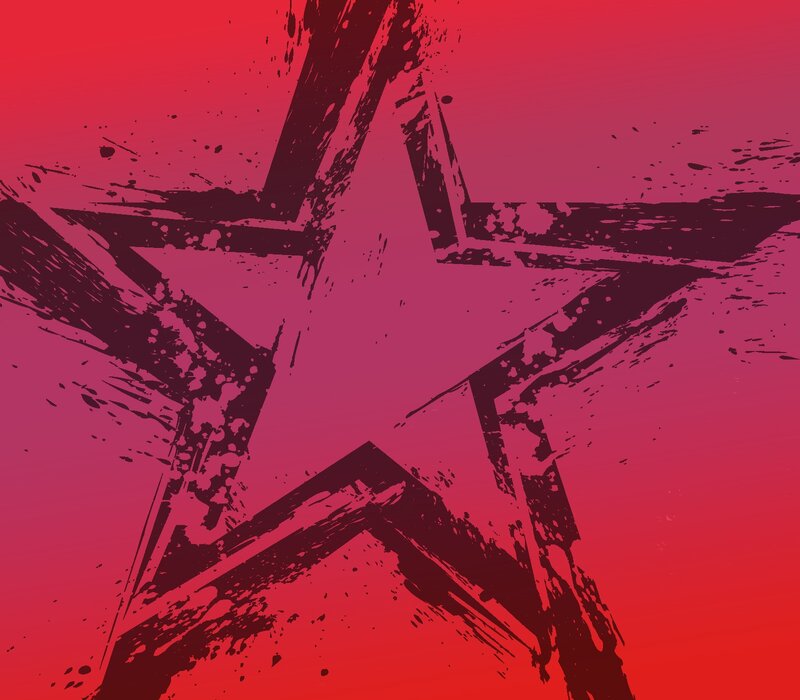grunge red star design