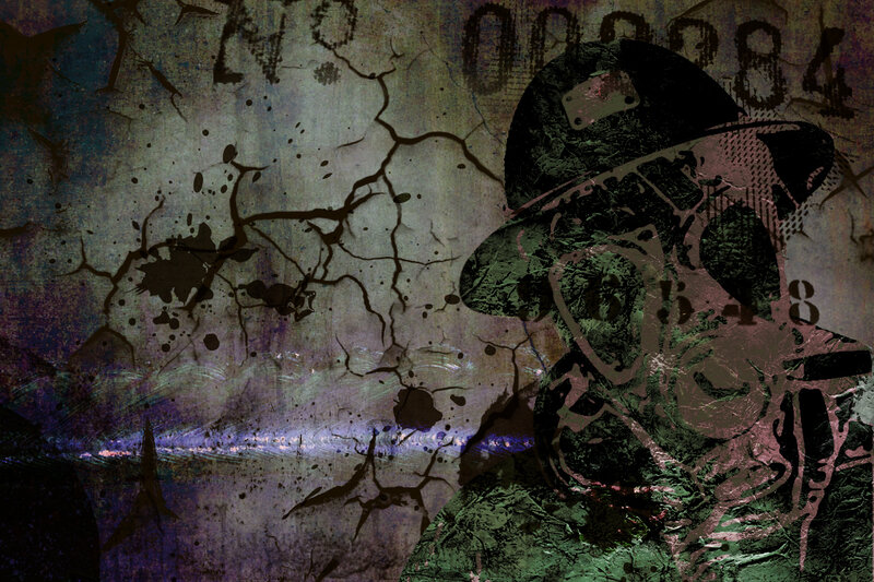 grunge soldier silhouette
